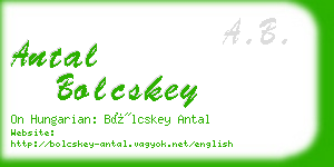 antal bolcskey business card